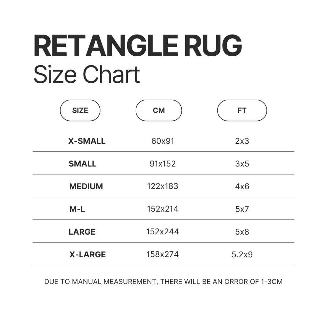 Retangle Rug Size Chart - Attack On Titan EU Store