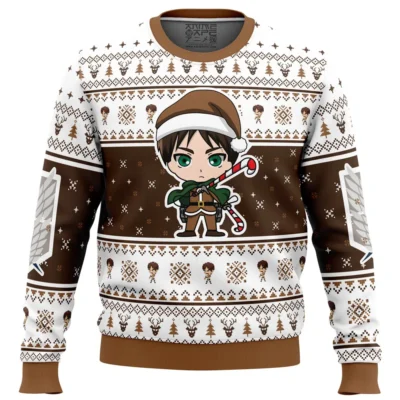 Christmas Chibi Eren Attack on Titan Ugly Christmas Sweater