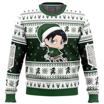Christmas Chibi Levi Attack on Titan Ugly Christmas Sweater