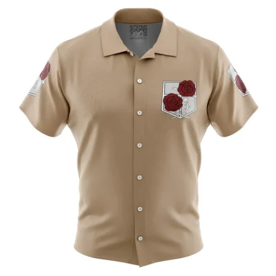Garrison Attack on Titan Button Up Hawaiian Shirt