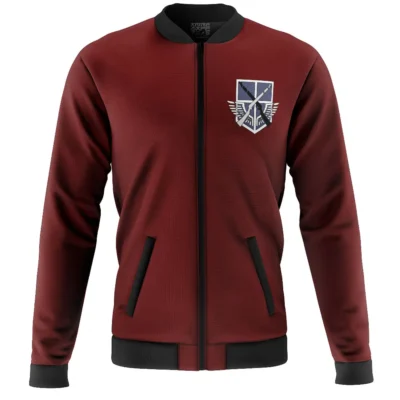 Jaegerist Maroon Attack On Titan Casual Bomber Jacket