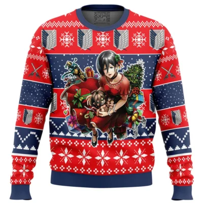 Mikasa Attack On Titan Ugly Christmas Sweater