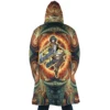 Trippy Mikasa Ackerman Attack on Titan AOP Hooded Cloak Coat BACK Mockup - Attack On Titan EU Store