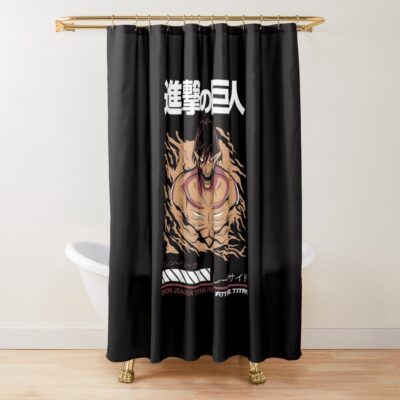 The Burning Spirit Of The Attack Titan Shower Curtain