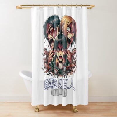 Titan S Wrath T Shirt Attackontitan Aot Surveycorps Titanslayer Colossaltitan Freedomvsfear Shower Curtain